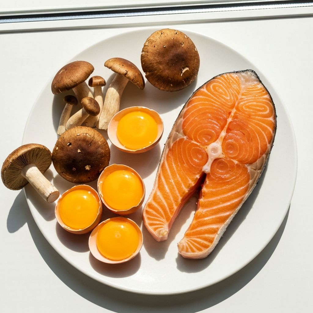 Vitamin D rich salmon and eggs